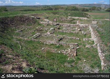 Ruins in hittites town Aladja-Hoyuk in Turkey