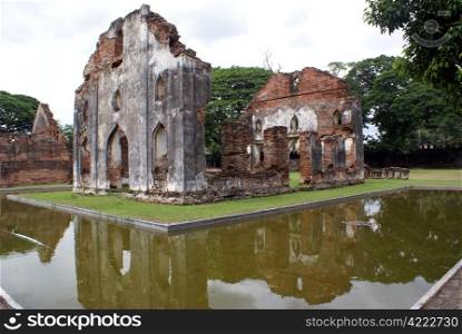 Ruins in Phra Narai Rachanivej in Lopburi, central Thailand