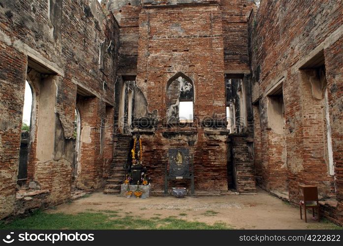 Ruins in Phra Narai Rachanivej in Lopburi, central Thailand