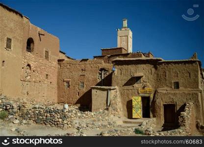 Ruins in the Atlas Mountains of Morocco. Ruins, Morocco, Africa. Atlas Mountains are famous for many ruins and historic kasbah.