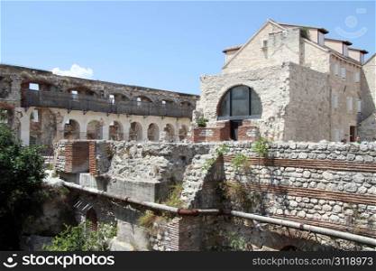 Ruins in the center of Split in Croatia