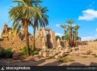 Ruins in the Karnak temple at sunny day in Luxor, Egypt
