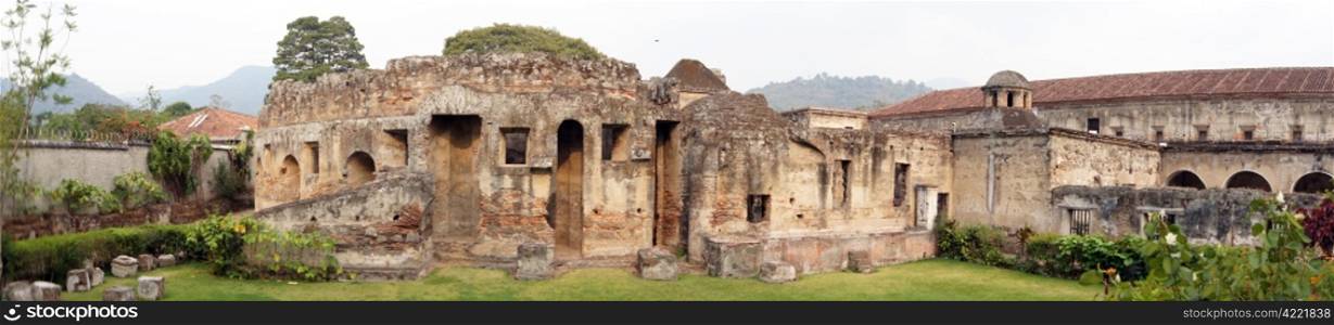 Ruins inside Capuchin convent in Antigua Guatemala