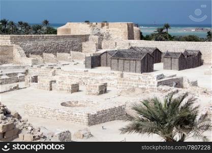 Ruins inside fort Bahrein near Manama city