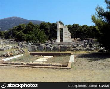 Ruins of a temple in Epidavros a?? Greece