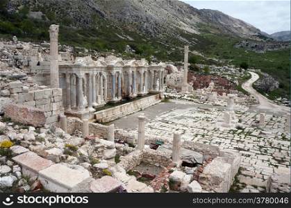 Ruins of Acropolis in Sagalassos in Turkey