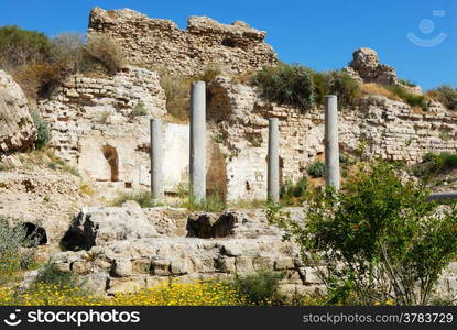 Ruins of an ancient temple near the city of Ashqelon, Israel