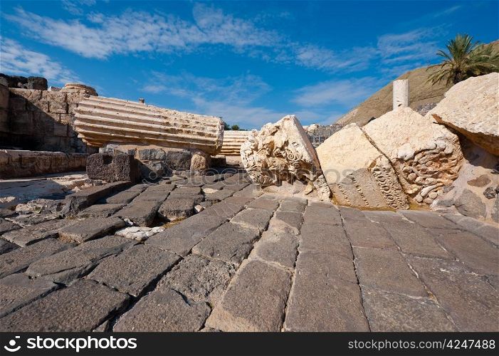Ruins of Ancient Bet Shean which Collapsed during Earthquake