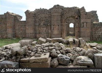 Ruins of ancient building in Bergama, Turkey