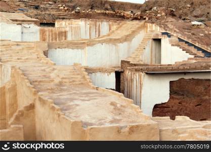Ruins of ancient buildings in ancient city Ebla, Syria