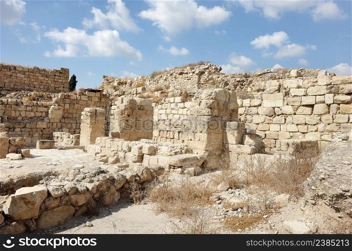 Ruins of ancient buildings in the National Park of Beit Guvrin - Maresha. National Park of Beit Guvrin - Maresha