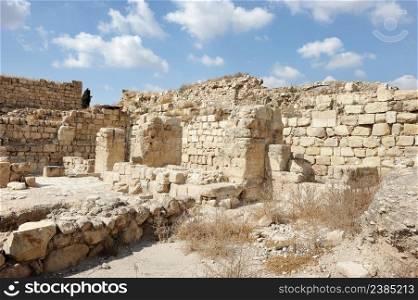 Ruins of ancient buildings in the National Park of Beit Guvrin - Maresha. National Park of Beit Guvrin - Maresha
