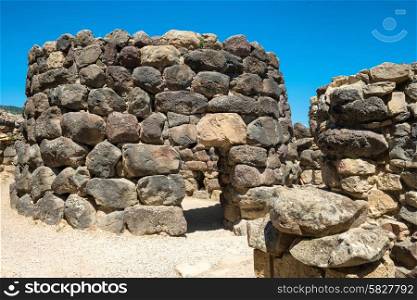 Ruins of ancient city. Nuraghe culture, Sardinia, Italy