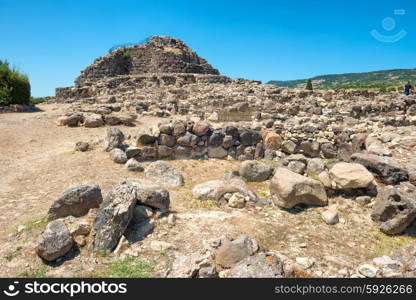 Ruins of ancient city. Nuraghe culture, Sardinia, Italy