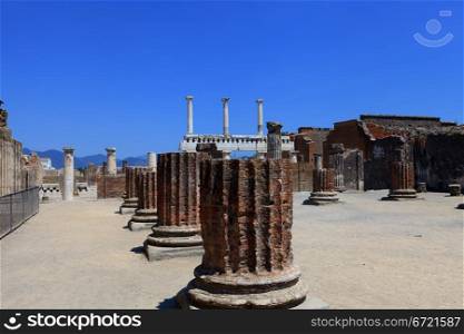 Ruins of ancient city Pompeii. Italy. Mediterranean Europe.