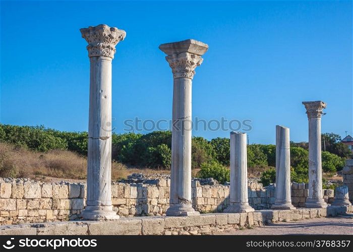 Ruins of ancient greek colony Khersones. Sevastopol,Crimea