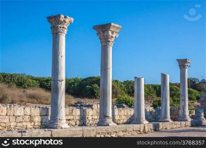 Ruins of ancient greek colony Khersones. Sevastopol,Crimea