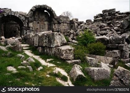 Ruins of ancient greek theater in Sagalassos in Turkey