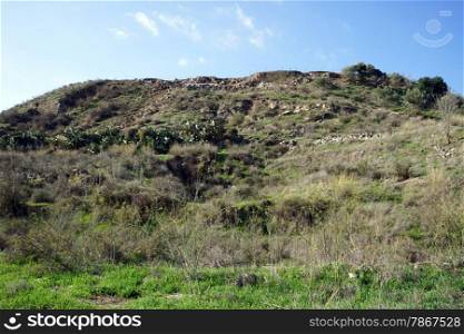 Ruins of ancient Lakhish on the hill, Israel
