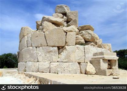 Ruins of ancient lighthouse in Patara, Turkey