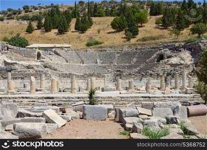 Ruins of ancient odeon (small theatre) in Ephesus. Turkey.