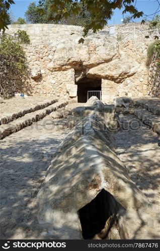 Ruins of ancient spring Ein Zur near Zikhron Ya&rsquo;akov, Israel