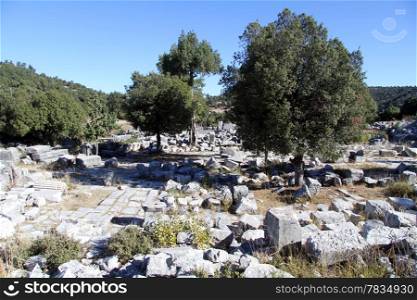 Ruins of ancient temple in Adada, Turkey