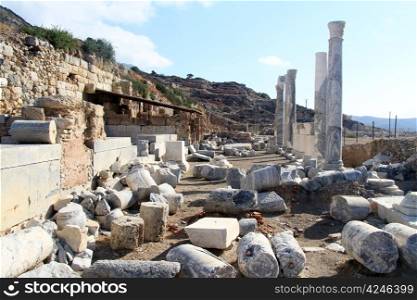 Ruins of ancient temple in Knidos, Turkey