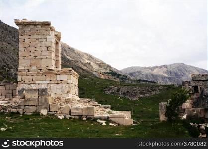 Ruins of ancient temple in Sagalassos in Turkey