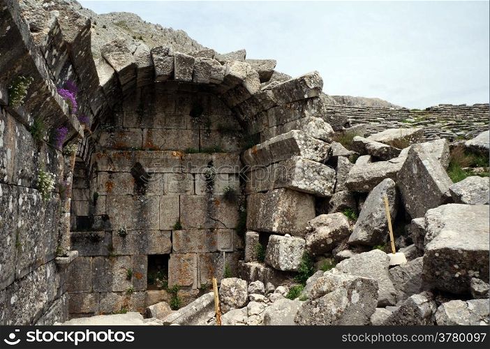 Ruins of ancient theater in Sagalassos in Turkey
