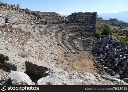 Ruins of ancient theater in Selge, Turkey