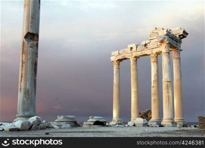Ruins of Apollo temple iin Side, Turkey