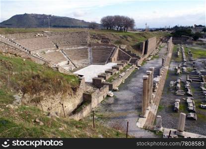 Ruins of Asklepion and theater in Bergama, Turkey