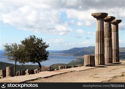 Ruins of Athena temple in Assos, Turkey