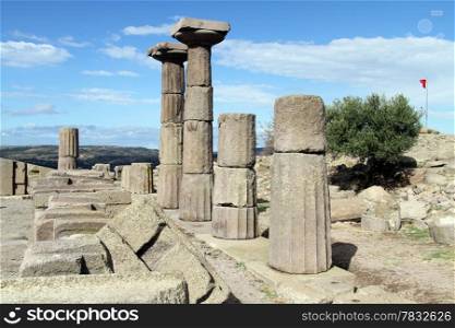 Ruins of Athena temple in Assos, Turkey