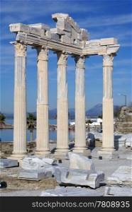 Ruins of Athena temple in Side, Turkey