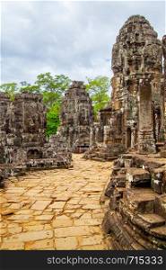 Ruins of Bayon temple in Angkor Wat, Cambodia