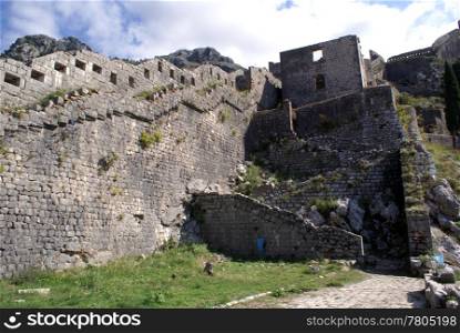 Ruins of castle John in Kotor, Montenegro