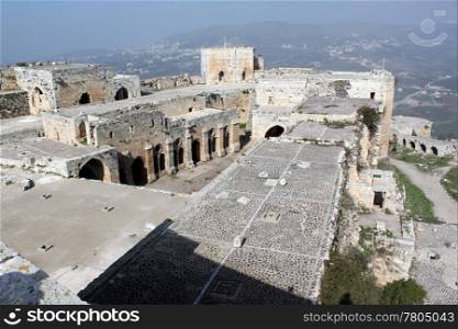 Ruins of castle Krak de Chevalier in Syria