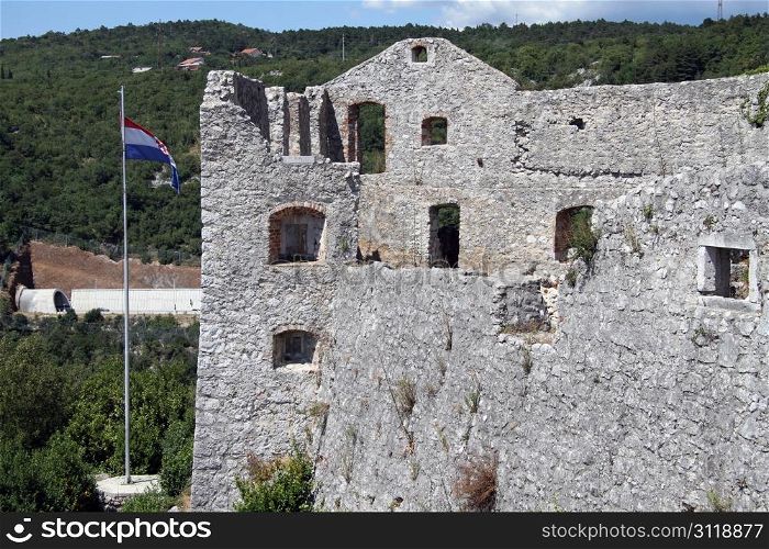 Ruins of castle Trsat in Rijeka, Croatia