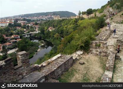 Ruins of fortress Tsarevets in Veliko Tirnovo, Bulgaria