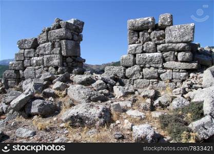 Ruins of gate in ancient Selge, Turkey
