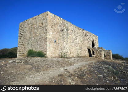 Ruins of Hirbat Samara in Nahal Alexander national park in Israel