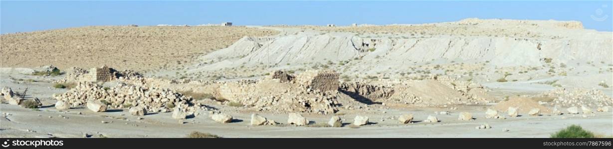 Ruins of Meizad Tamar in Judea desert, Israel