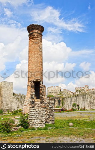 Ruins of mosque at the Yedikule Castle (Castle of Sevens Towers) in Istanbul, Turkey