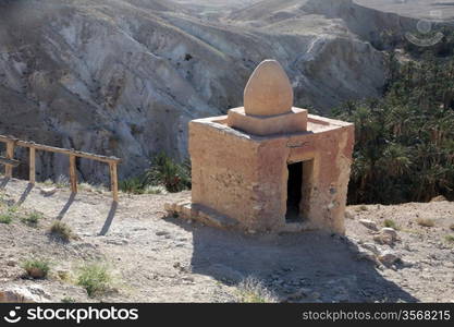 Ruins of mountain oasis Chebika at border of Sahara, Tunisia