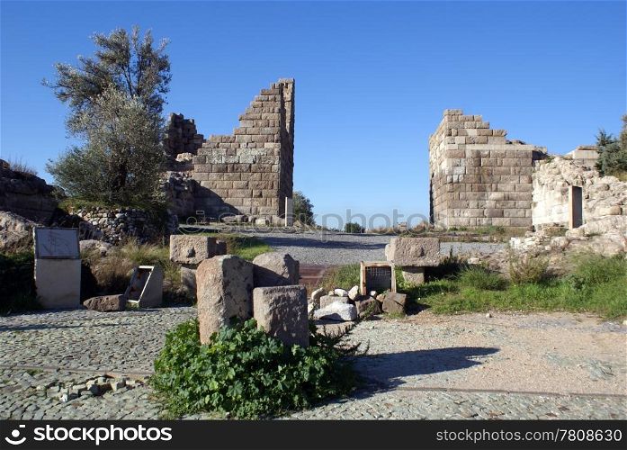Ruins of Myndos gate in Bodrum, Turkey