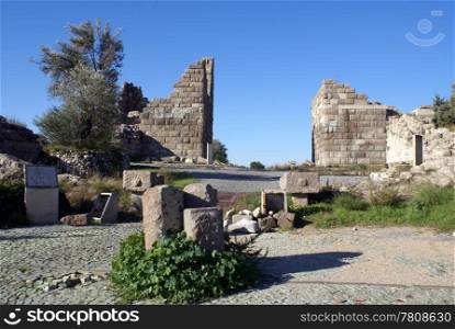 Ruins of Myndos gate in Bodrum, Turkey