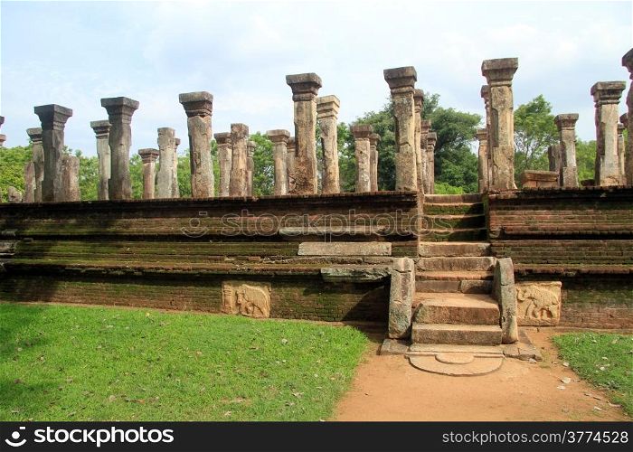 Ruins of Nissanka Mala palace in Polonnaruwa, Sri Lanka