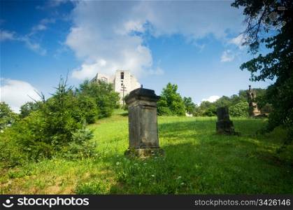 Ruins of old castle and cemetery. Kazimierz Dolny, Poland